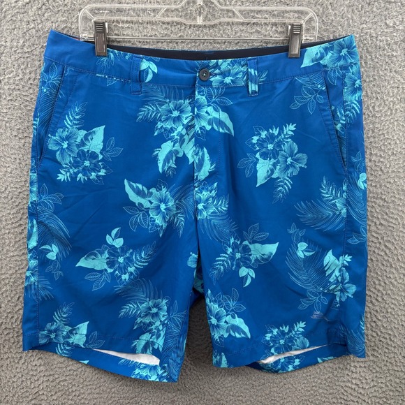 Tommy Bahama Other - Tommy Bahama Shorts Mens 34 Blue Floral Tropical Hibiscus Hybrid Swim Golf Beach